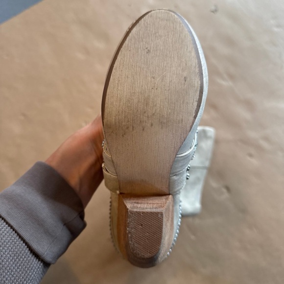 Not Rated Beige Heeled Boots with Rhinestone Straps - Picture 3 of 10